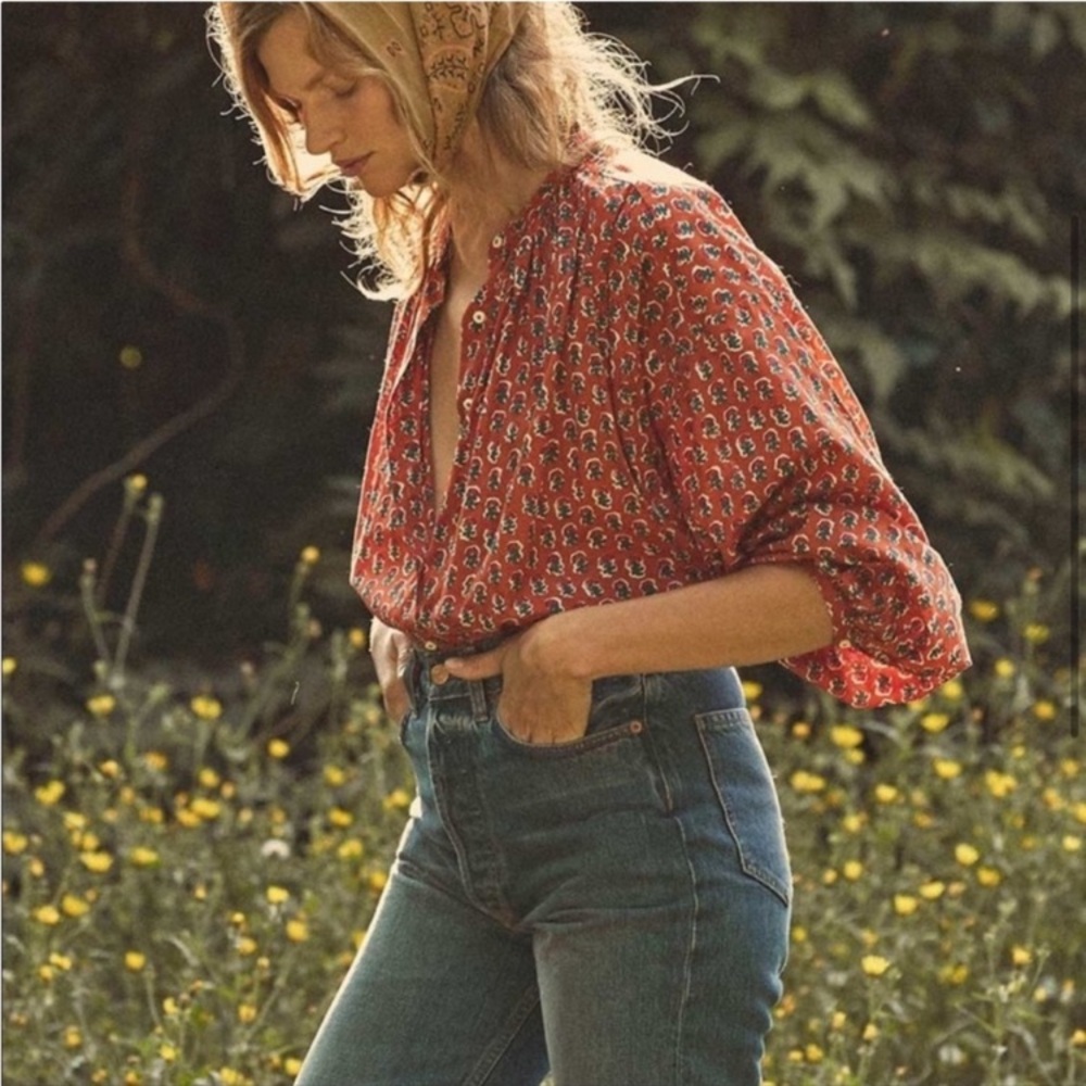 ISO Doen Jane Blouse in Calico Canyon Blooms Small or Medium